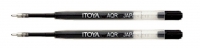 S0 30338  2-Pack Itoya AQR-07 BLACK AquaRoller Pen refill 0.7mm PARKER