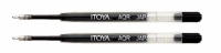 S0 30339  2-Pack Itoya AQR-10 BLACK AquaRoller Pen refill 1.0mm PARKER