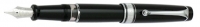 DS 39971 AURORA 997/CN-B BLACK FOUNTAIN PEN WITH CHROME PLATED TRIM Broad Nib