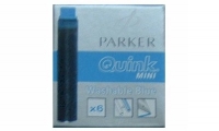 51036 Parker Quink Mini Box/6 Blue Fountain Pen Refills for Parker Facet 1741300